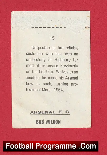 Arsenal Bob Wilson Autograph Signed Picture - Image 3