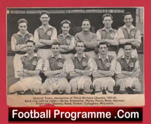 Ipswich Town Football Club Multi Autographed Signed Team Picture 1953