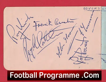 Coventry City + Bristol Rovers Football Club Multi Autographed Signed 1956 - Image 2