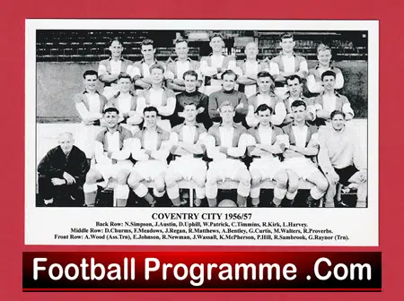 Coventry City + Bristol Rovers Football Club Multi Autographed Signed 1956 - Image 6