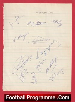 Aldershot Football Club Multi Autographed Signed Picture 1954