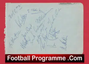 Chelsea + Bury Football Club Multi Autographed Signed Sheet 1950s