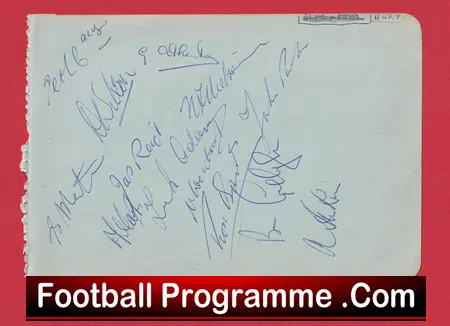 Chelsea + Bury Football Club Multi Autographed Signed Sheet 1950s - Image 2