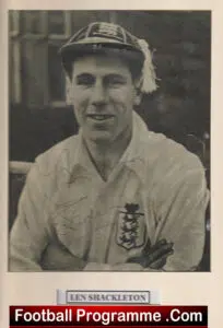 Newcastle United Len Shakcleton Autograph Framed Signed Picture 1940s