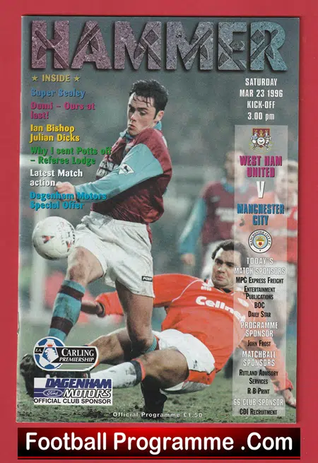 West Ham United v Manchester City 1996 - Image 2