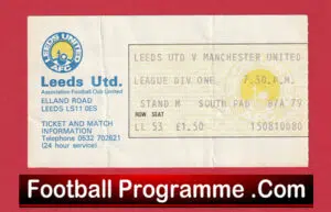 Leeds United v Manchester United 1976 – Football Ticket