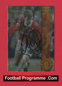 Manchester United Ole Gunnar Solskjar Autograph Signed Card Man Utd
