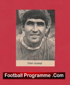 Manchester United Tony Dunne Autograph Signed Picture Man Utd