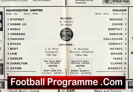 Manchester United v Fulham 1967 - Man Utd Programme - Image 3