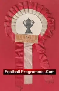 Manchester United Man Utd Football Club Football Rosette European Final 1968
