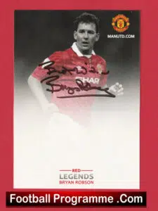 Manchester United Bryan Robson Autographed Signed Legends Card Man Utd