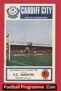 Cardiff City v Nantes 1970 – French Team France