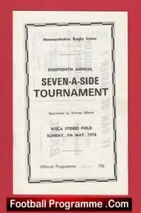 Rugby Sevens – 7’s – Seven A Side – Monmouthshire 1978