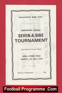 Rugby Sevens – 7’s – Seven A Side – Monmouthshire 1978