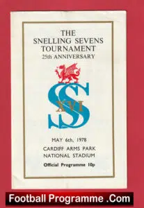 Rugby Sevens – 7’s – Seven A Side – Cardiff 1978 PLus Ticket