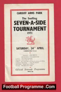 Rugby Sevens – 7’s – Seven A Side – Cardiff 1971