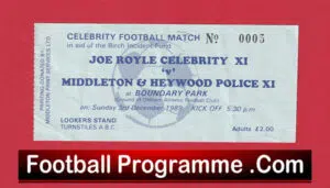 Joe Royal Celebrity X1 v Middleton Heywood Police 1989 – Oldham