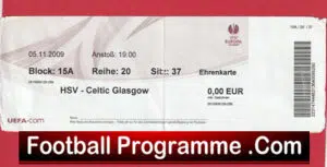 HSV v Glasgow Celtic 2009 – Football Ticket Germany