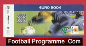 Slovinia v England 2002 – Football Ticket