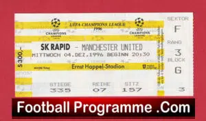 SK Rapid Wien v Manchester United 1996 – Football Ticket Austria