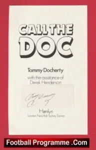 Manchester United Tommy Docherty Signed Page + Pic – Call The Doc