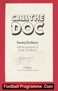 Manchester United Tommy Docherty Signed Page + Pic – Call The Doc