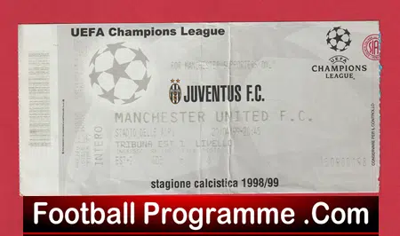 Juventus v Manchester United 1999 - Treble Season Ticket - Image 2
