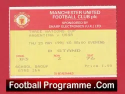 Argentina v Russia 1991 – Ticket Three Nations Old Trafford