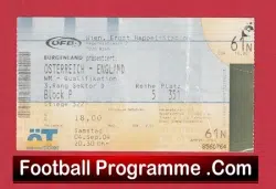 Austria v England 2004 – Football Ticket
