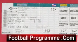 Austria v England 2007 – Football Ticket