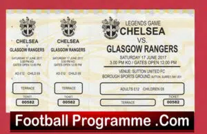 Chelsea v Glasgow Rangers 2017 – Football Ticket Legends
