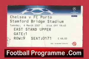 Chelsea v Porto 2007 – Football Ticket