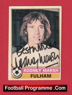 Fulham Rodney Marsh Autograph Signed Picture 1970s - football memorabilia