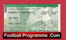 Hibernian Hibs v Wigan Athletic 2008 – Football Ticket