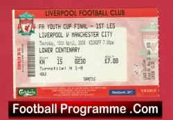 Liverpool v Manchester City 2006 – Youth Cup Final Ticket