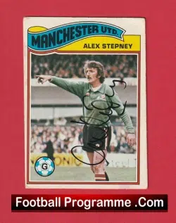 Manchester United Alex Stepney Autographed Football Card - Man Utd - football programme