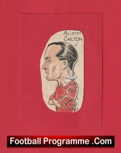 Manchester United Allenby Chilton Autograph Signed Picture Man Utd 40s - football memorabilia
