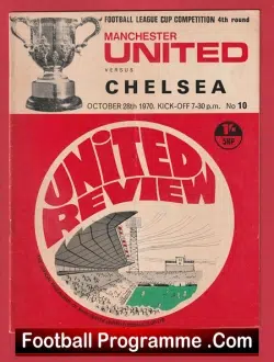 Manchester United v Chelsea 1970 - League Cup - football programme
