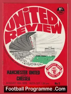 Manchester United v Chelsea 1970 - Man Utd - football programme