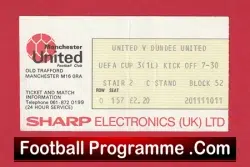Manchester United v Dundee United 1984 - Football Ticket - football memorabilia