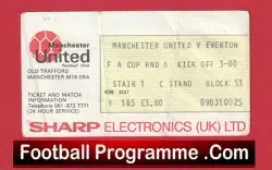 Manchester United v Everton 1983 – FA Cup Football Ticket