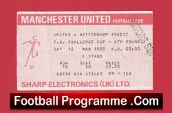 Manchester United v Nottingham Forest 1989 - FA Cup Ticket - football memorabilia