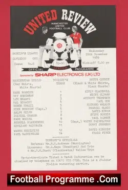 Manchester United v Notts County 1989 – Reserves + Lee Sharpe
