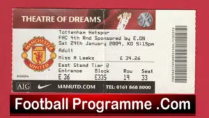 Manchester United v Tottenham 2009 – Football Ticket