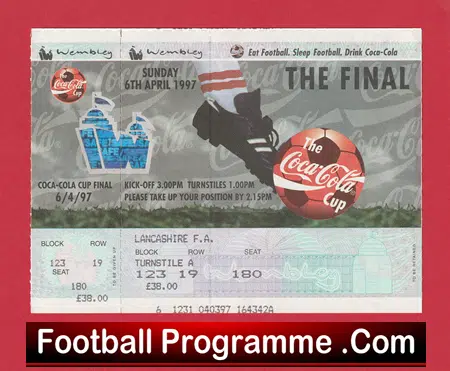 Middlesbrough v Leicester City 1997 - League Cup Final Ticket - Image 2