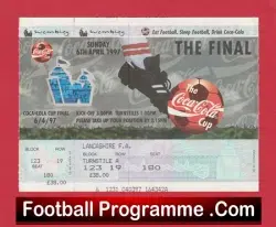 Middlesbrough v Leicester City 1997 – League Cup Final Ticket