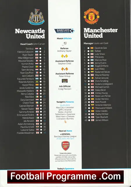 Newcastle United v Manchester United 2015 v Man Utd - Image 3