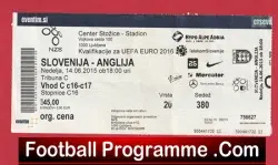 Slovinia v England 2015 – Football Ticket