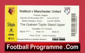 Watford v Manchester United 2021 – Football Ticket