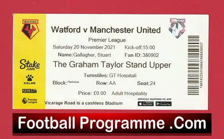 Watford v Manchester United 2021 - Football Ticket - Image 2